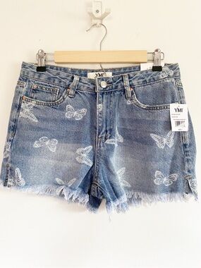 NWT YMI Butterfly Denim Jean Shorts 28 Waist